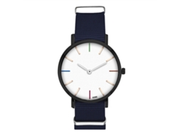 Reloj Unisex De Moda Con Correa De Nailon, Esfera Redonda Y Movimiento De Cuarzo Azul Real.