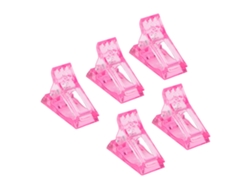 5 Pinzas Portátiles Profesionales Para Puntas De Uñas Acrílicas, Herramienta Para Uñas Diy Para El Hogar Y Salón, Color Rosa.