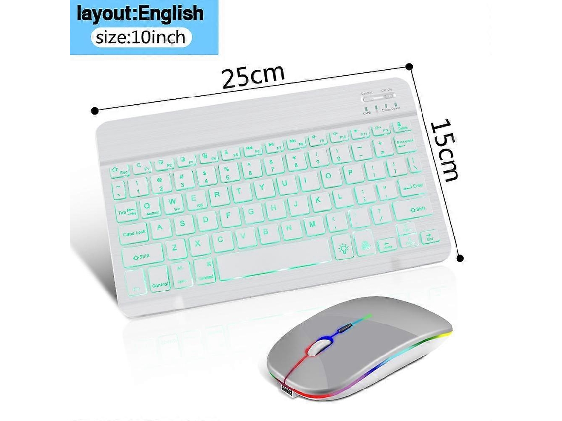 Teclado y ratón inalámbricos Bluetooth, teclados mini en español y ruso, teclado retroiluminado para teléfono, teclado profesional Ly Ebike