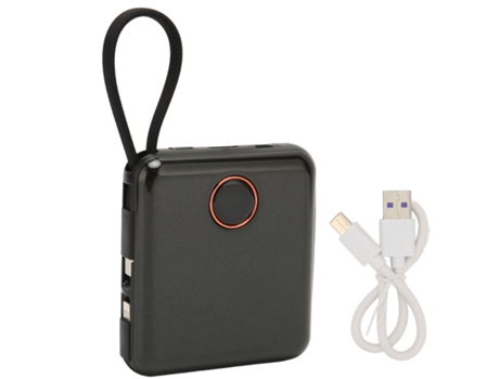 Banco De Energía Con Pantalla Digital Led E28c 10000 Mah, Cargador Portátil Con Cable De Carga Para Exteriores, Color Negro, E28c10000 Mah