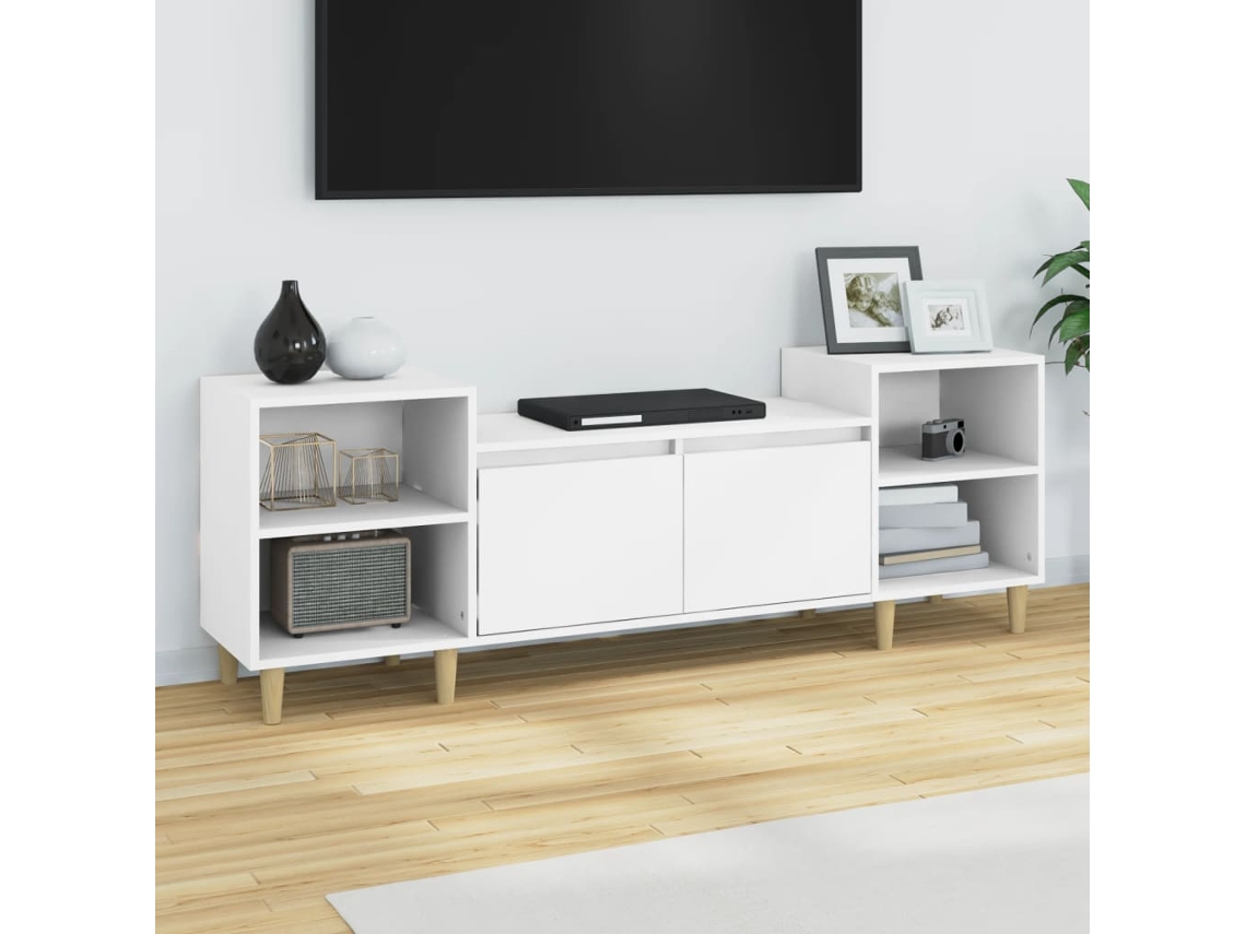 Estantería/Mueble para TV 160X35X55 cm de Derivados de Madera Blanco