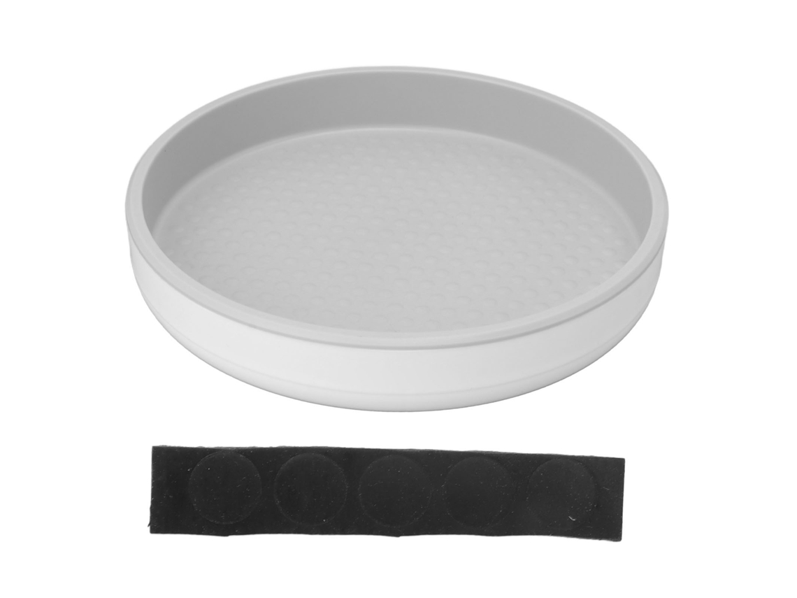Plato giratorio de almacenamiento impermeable con borde elevado, estante redondo giratorio de 360 grados para cosméticos, tarros de especias F