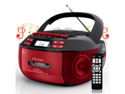 Reproductor de CD portátil Yuysan X2a, reproductor de casetes, Bluetooth, multifuncional, USB, grabadora, repetidor, AB, rojo