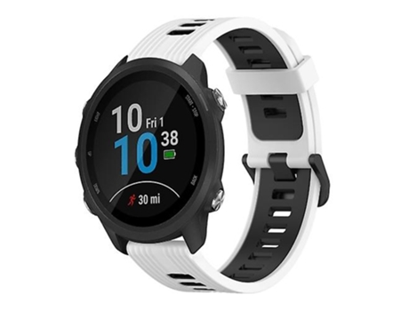 Correa De Reloj Inteligente Para Garmin Forerunner 245, Correa De Reloj De Silicona Bicolor Con Patrón Vertical De 20Mm, Blanco Y Negro VENISYMLIS