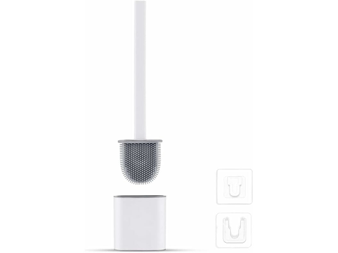 Cepillo y soporte para inodoro, antigoteo, antibacteriano, de secado rápido.