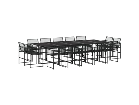 Conjunto 15 de comedor de jardín VIDAXL ratán sintético negro