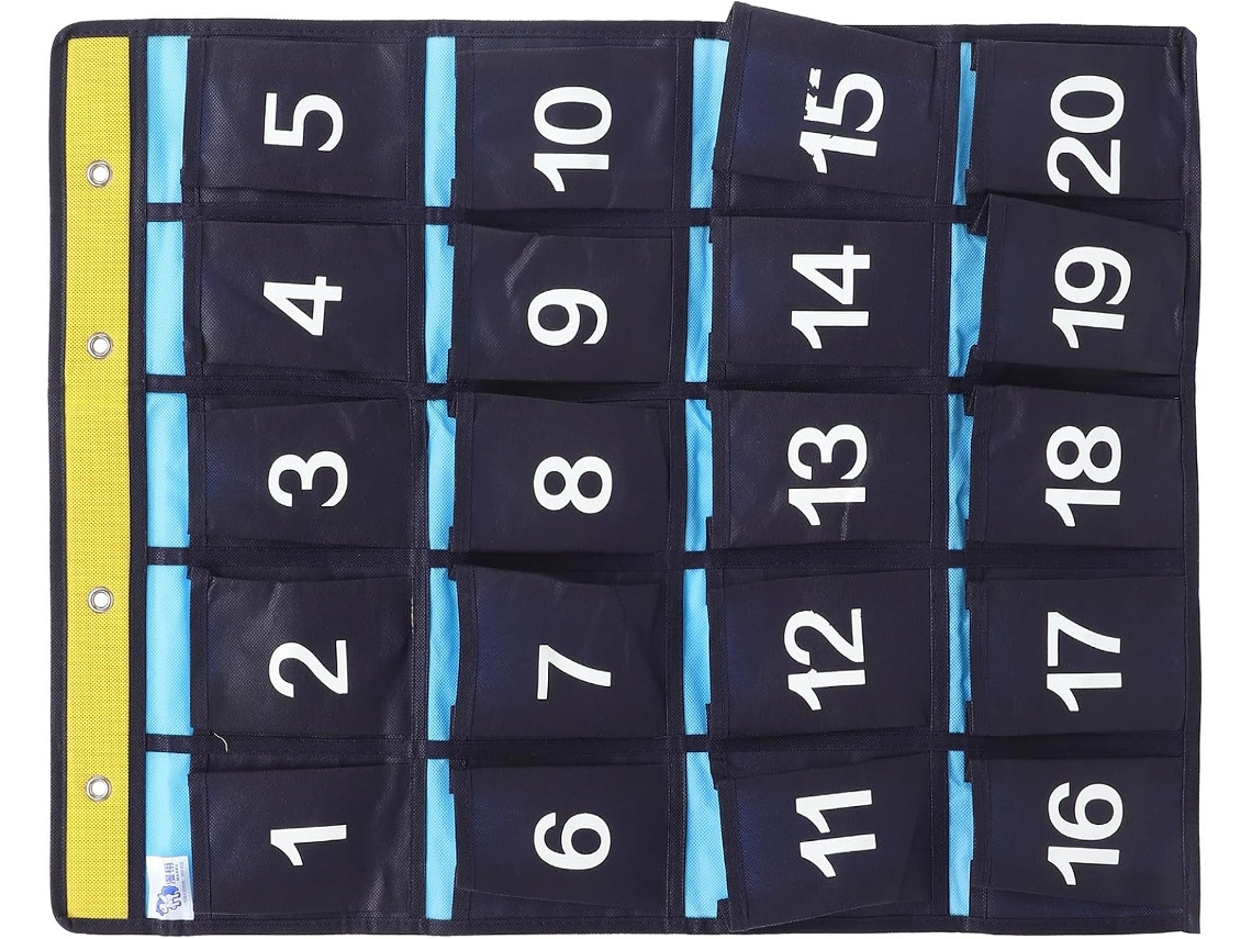 Organizador Bolsillo Numerado Teléfono Móvil 20 Compartimentos Tejida Oscuro Paquete Colgante Montaje Pared