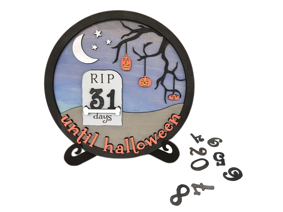 Calendario De Cuenta Regresiva De Madera Para Halloween, Adorno Decorativo De Mesa, Decoración Festiva Para El Hogar.