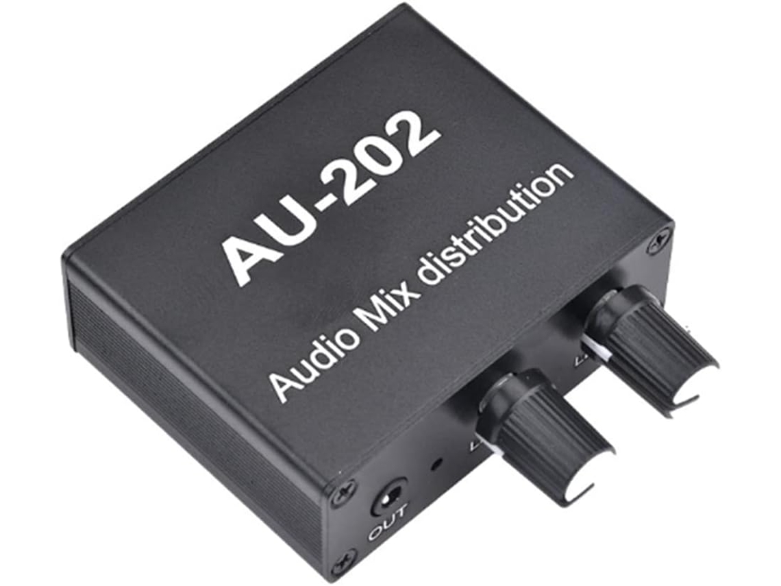 Mezclador Estéreo Au-202, 2 Entradas Y Salidas, Distribuidor De Audio Para Amplificador De Auriculares