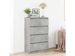 Aparador De Madera Contrachapada Gris Hormigón 60x35x98,5 Cm