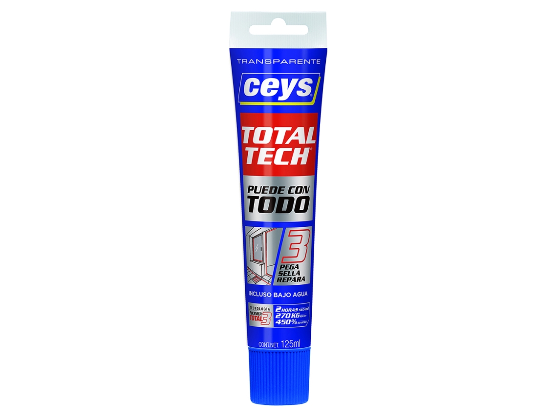 Pega sella ms-total tech transparente 125ml tubo