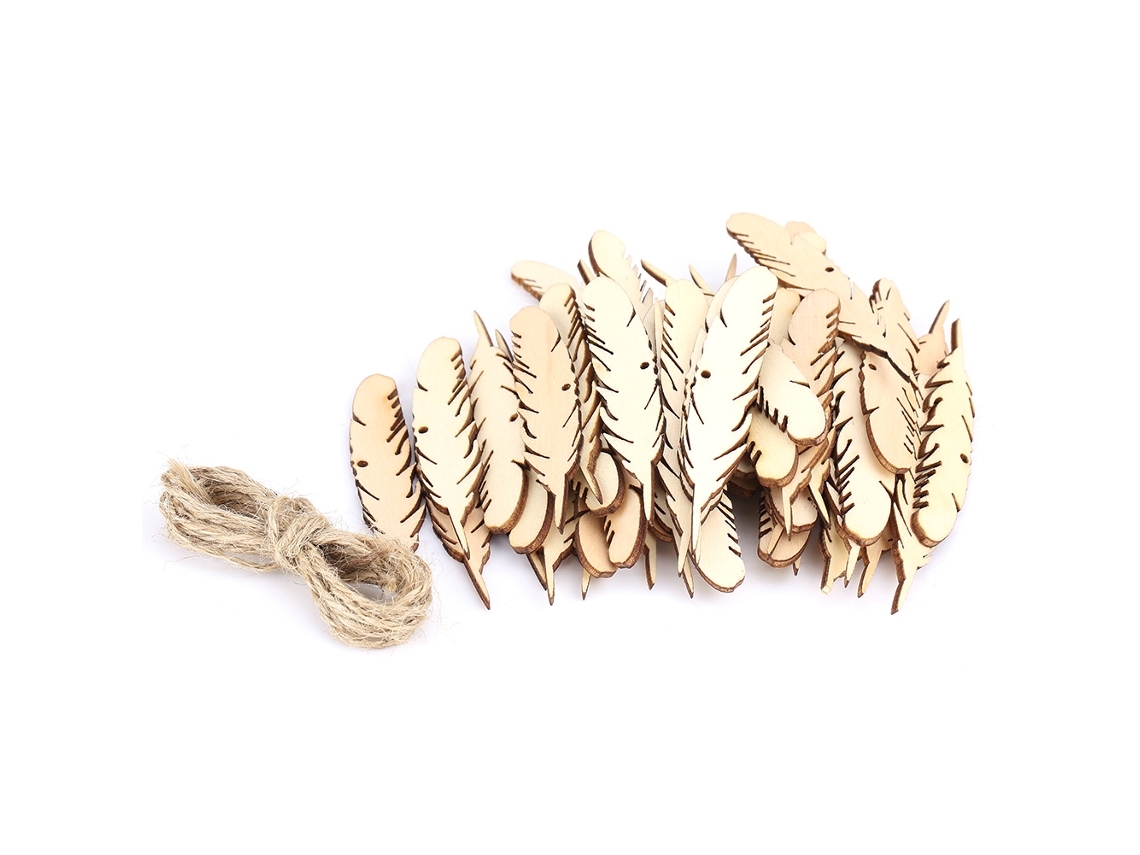 50 Piezas De Artesanías De Madera Con Forma De Pluma Para Decoración De Paredes, Bodas, Fiestas, Salas De Estar, Bricolaje.