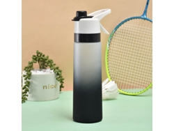 Botella Pulverizadora Para Deportes Y Fitness - Degradado Blanco Y Negro, 700 Ml