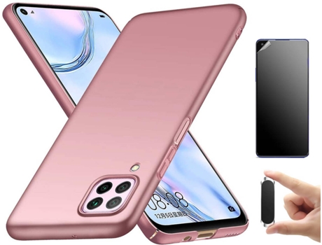 Kit Carcasa, Protector Y Soporte Huawei P40 Lite E Ultimatte Turtleshell Rígido Rosa