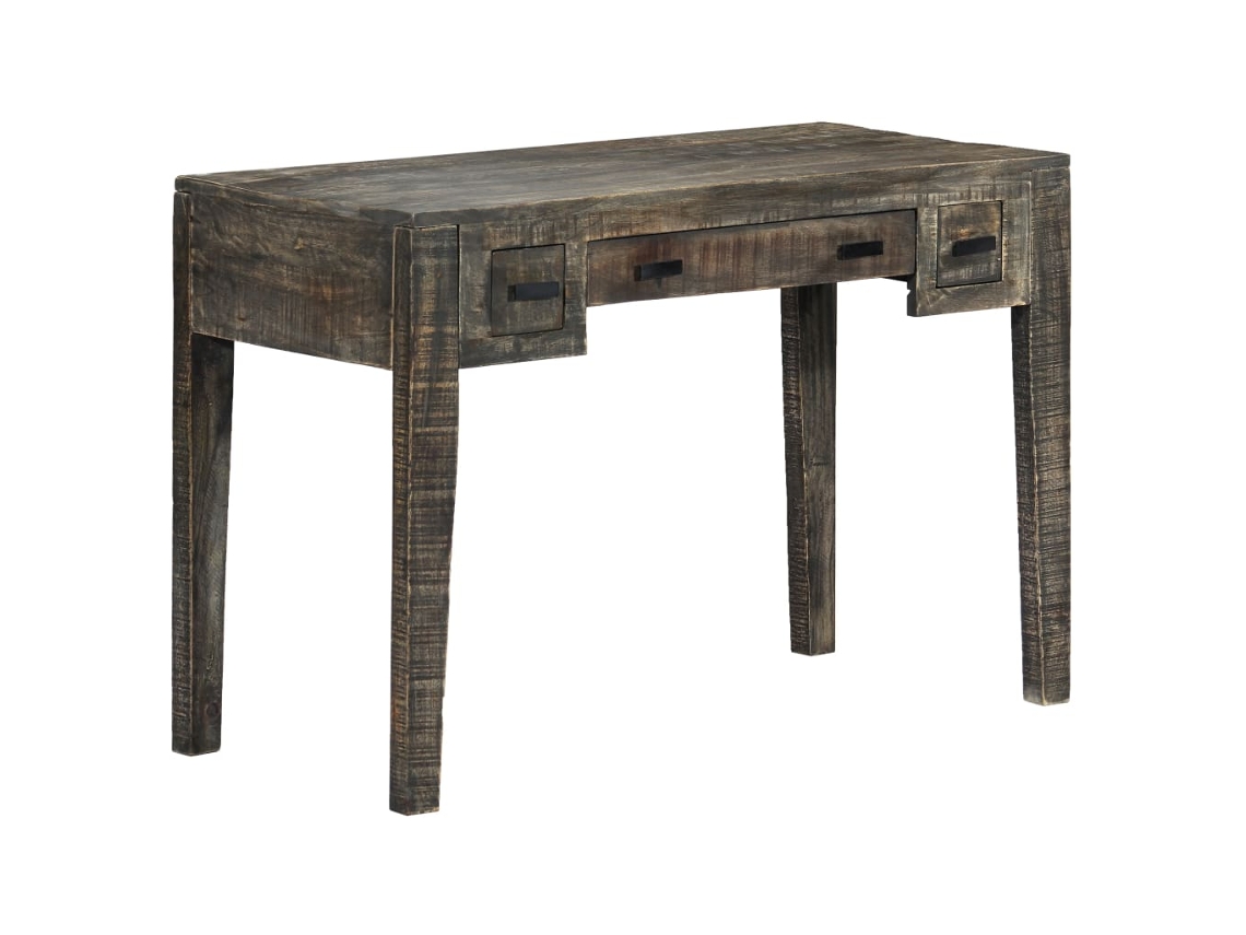 Escritorio | Mesa De Trabajo De Madera Maciza De Mango Negro 110x50x75 Cm