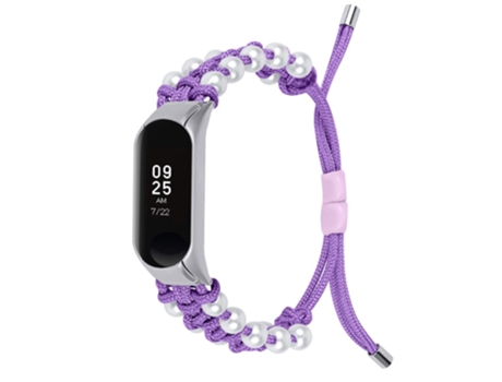 Correa de nailon tejido de perlas ajustable para Xiaomi Mi Band 7 - purpúreo