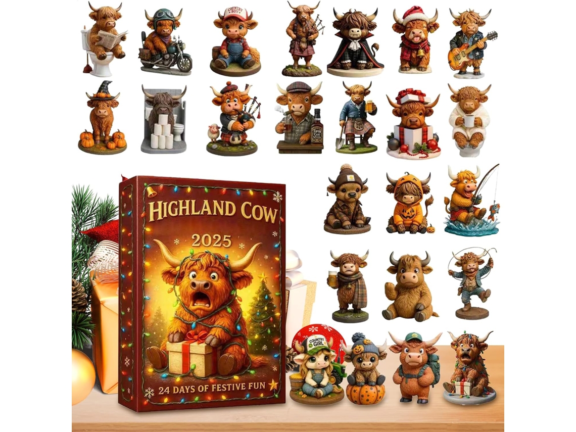 Calendario De Adviento Vaca Grande Lindas Figuritas 3d 24 Adornos Navide Os Con Forma Para El Hogar Sala Estar Granja