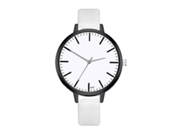 Reloj De Pulsera De Cuarzo Para Mujer Zhoulianfa Con Correa De Piel Sintética, Estilo Sencillo, Blanco.