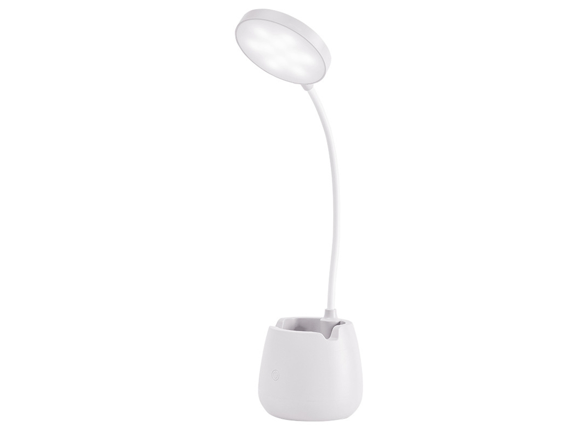 2026-lámpara De Escritorio Led De Alta Brillo Protectora De Ojos Recargable Con Porta Teléfono Usb Para Dormitorio Blanco