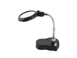 Lupa Led Negra Con Soporte Y Brazo De Montaje Para Soldadura Y Fabricación De Joyas.