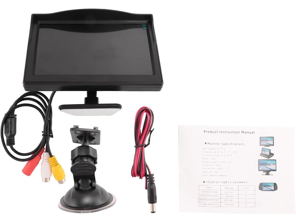 Monitor LCD TFT HD de 5 pulgadas con soporte para doble cámara. SFUSHOS (800x480)