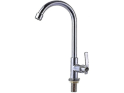 Grifo Monomando De Acero Inoxidable Para Fregadero De Agua Fría De Montaje En Encimera Con Arco Alto.