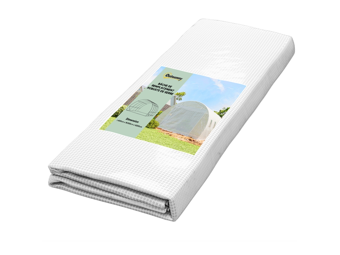 Funda Invernadero 12m² 4x3x2m Pe Uv Impermeable 8 Ventanas Blanco