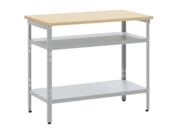 Mesa de trabajo gris 100x55x85 cm Acero con recubrimiento en polvo MAISON EXCLUSIVE