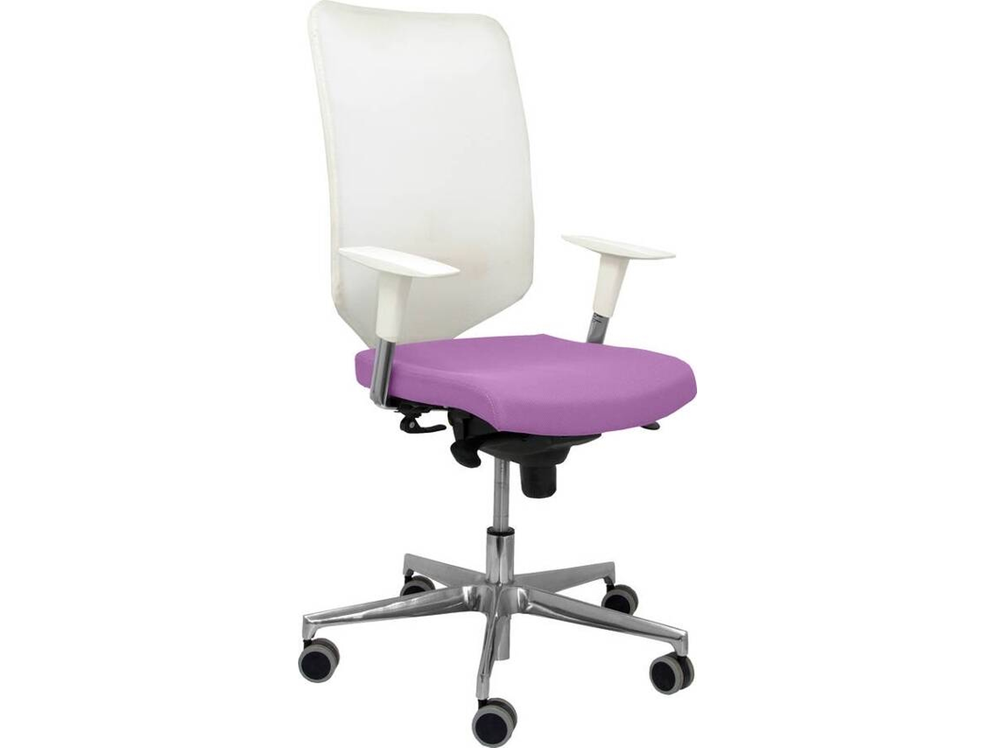 Silla de Escritorio Operativa PYC Ossa B Morado con ruedas antiarañazos (Brazos Ajustables - Malla)