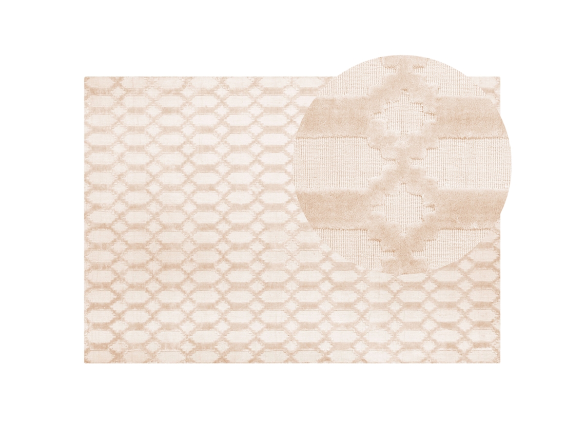 Alfombra de pelo corto BELIANI Cizre de Viscosa Beige 140x200