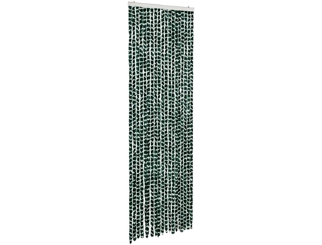 vidaXL Cortina mosquitera de chenilla verde y blanca 56x185 cm
