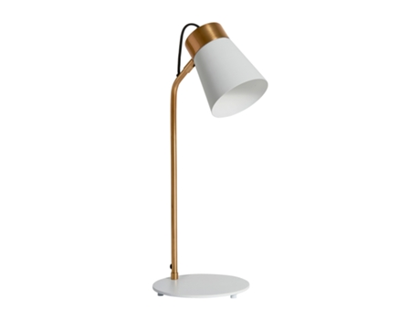Lámpara de Sobremesa Alicena, de Hierro, en color Blanco-Oro, de 20x27x60cm LASTDECO E27