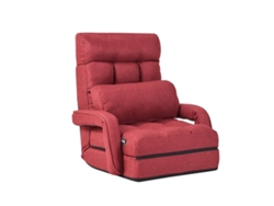 Sofá cama convertible NORTHIX rojo con respaldo ajustable