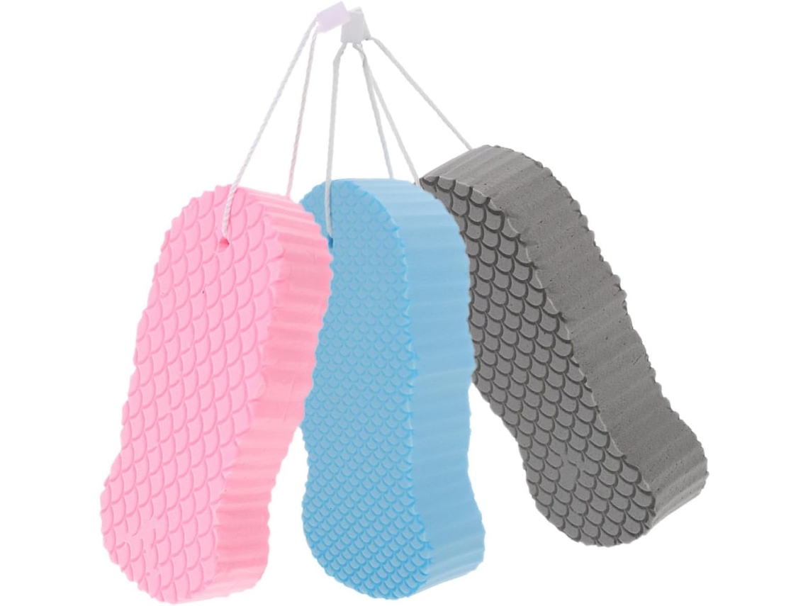 3 esponjas de baño exfoliantes, flexibles y portátiles, para adultos y bebés. Gokoco