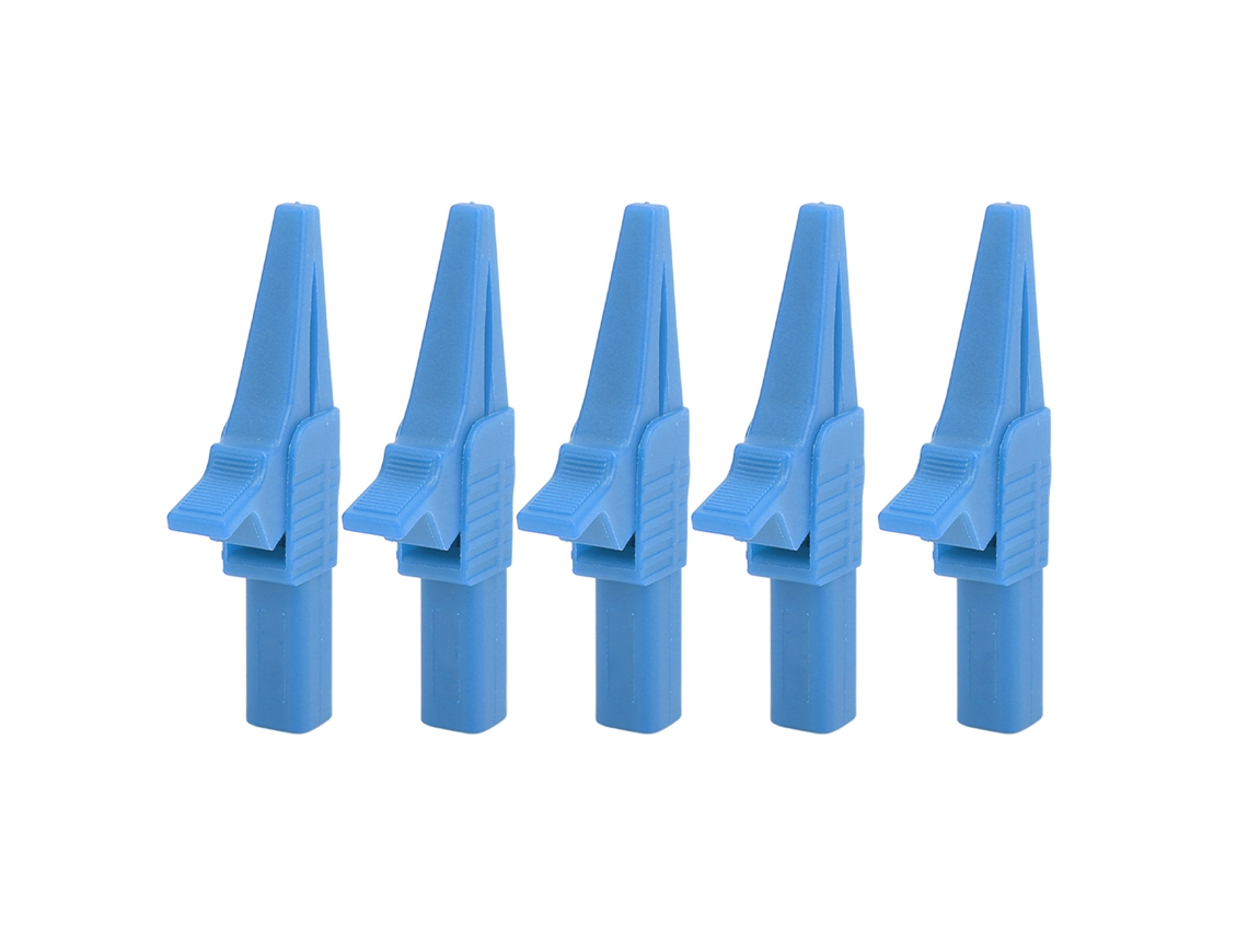5 Pinzas De Seguridad J.60039 Con Enchufe De 4 Mm Para Instrumentos Electrónicos - Azul