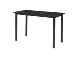 Mesa de comedor Tammela versátil para 4 personas de acero y MDF 120 x 60 x 75 cm - Mármol negro [EN.CASA]