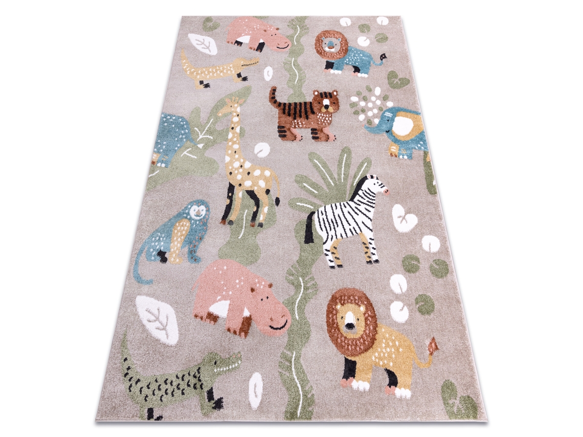 Alfombra Fun Africa Para Niños, Animales, África Beige (240 x 330 cm)