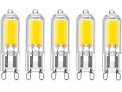 Omni-5 Pack Bombillas Led G9 Cob 2w 220v 200lúmenes Equivalente 10-20w Halógeno Luz Blanca Cálida 3000k Para Lámparas