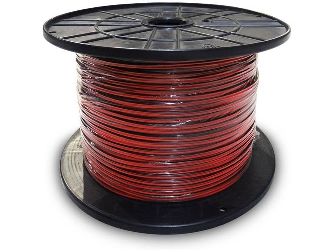 Bobina EDM Cable Audio Paralelo 2x0.75mm Negro / Rojo 1000m