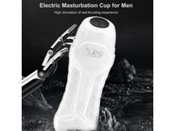 Copo De Masturbação Elétrico Para Homens Vibrador Com Sucção Automática Branco Qg-188 Brinquedo Adulto