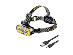 YEMAESRE Linterna frontal LED recargable 5 8 modos con luz de fondo de seguridad roja Linterna frontal para senderismo Ipx5 impermeable