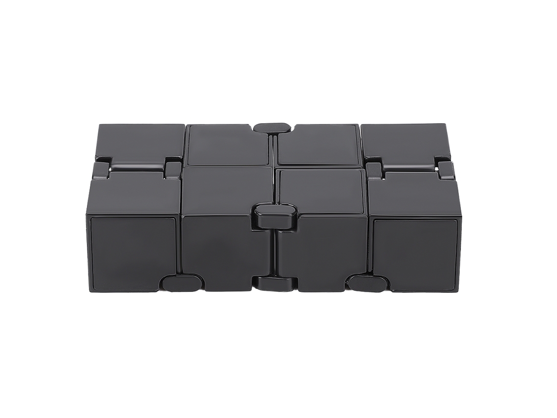 Brinquedo Cúbico Sólido De Descompressão Anti Pressão Com Bola De Aço Acessório De Mesa Preto