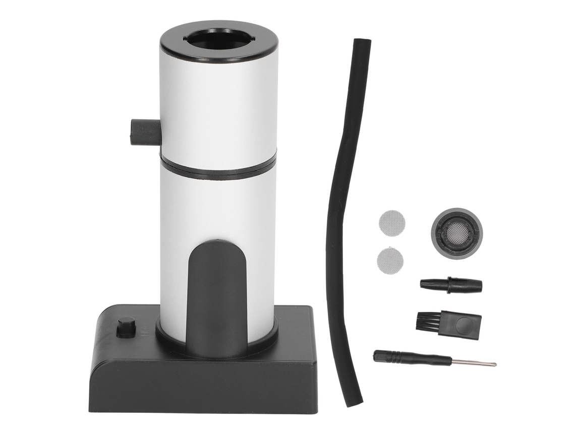 Kit Infusor De Humo Portátil Y Ajustable Para Bebidas Y Cócteles, Fabricado En Aleación De Aluminio Y Zinc, Con Acabado Plateado.