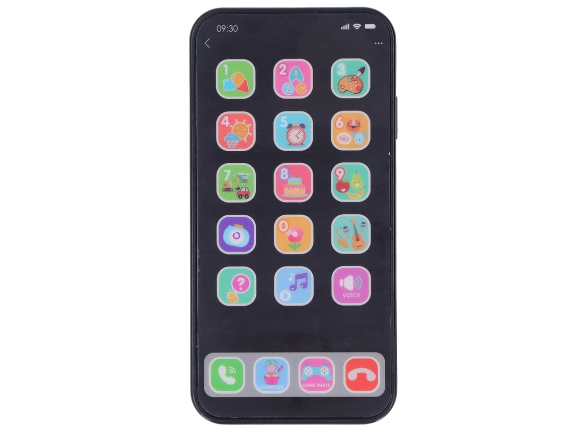 Ats-teléfono Juguete Para Bebés Multifuncional Educativo Con Música Y Luces Celular De Juego Para Bebés Niños Toddlers Negro