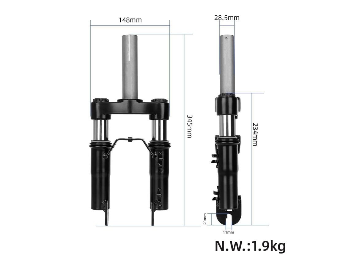 Amortiguador Delantero Con Pie De Apoyo Y Guardabarros Compatible Con Patinetes Eléctricos Ninebot F20 F25 F30 F40 F2plus