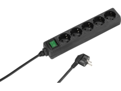 Extensión 5T VIVANCO con interruptor de 1.4 m (negro)
