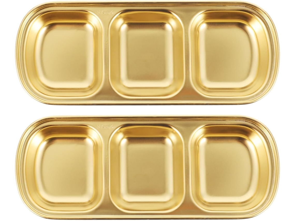 Dos especieros en acero inoxidable 304 con acabado dorado