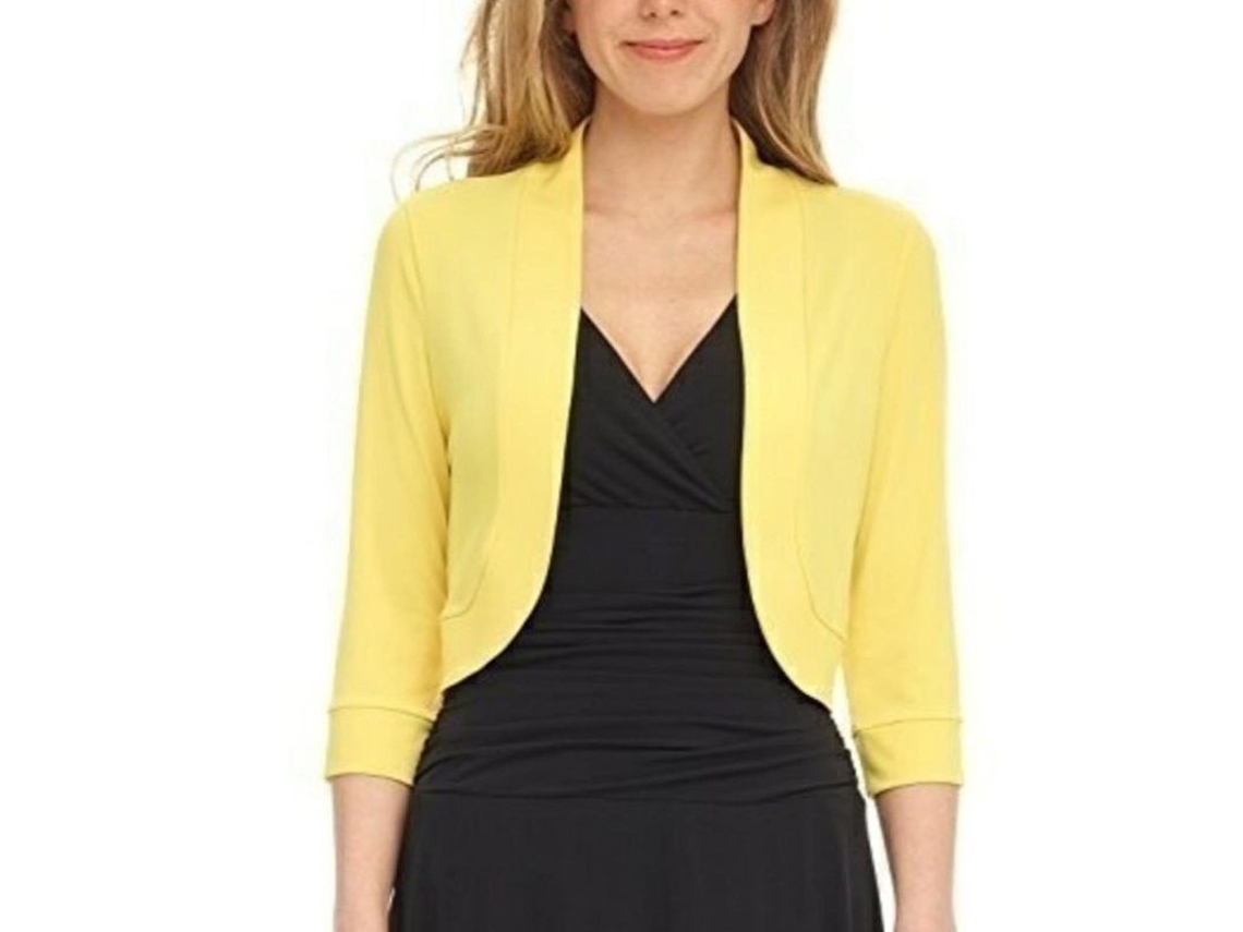 Chaqueta cortavientos para mujer modelo 2026, con mangas tres cuartos, parte delantera abierta, estilo informal, para verano, primavera y otoño, en poliéster suave.