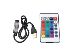 Tira Led Rgb 5v 24 Teclas Control Remoto Inalámbrico Usb 6a Efecto Lampara Controlador Ir 0.5m