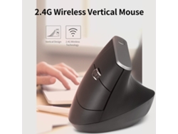 Ratón Óptico Ergonómico Vertical Inalámbrico 2.4g 6 Teclas Velocidad De Movimiento Ajustable Negro